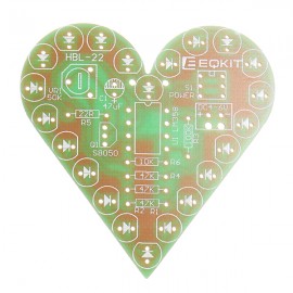 3Pcs Heart Shaped Red Light Kit DIY Breathing Light Parts DC4-6V Speed Adjustable