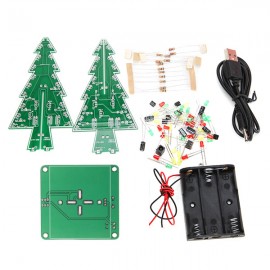 5Pcs Geekcreit DIY Christmas Tree LED Flash Kit 3D Electronic Learning Kit