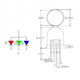 LDTR – YJ027 RGB LED Cathode Module DIY 10mm Full Color RGB Diffused Light