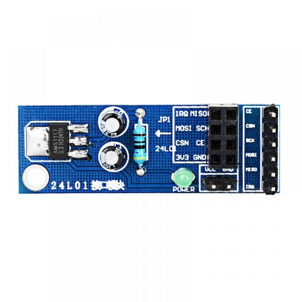 NRF24L01 Wireless Module With AMS1117 3.3V Stable Chip 8 Pin Socket Adapter Plate Board Converter for Arduino – Blue